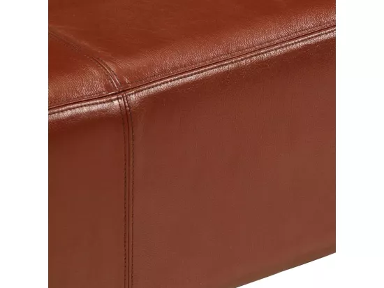 Banc de bok de gymnastique marron 110 cm cuir véritable et bois