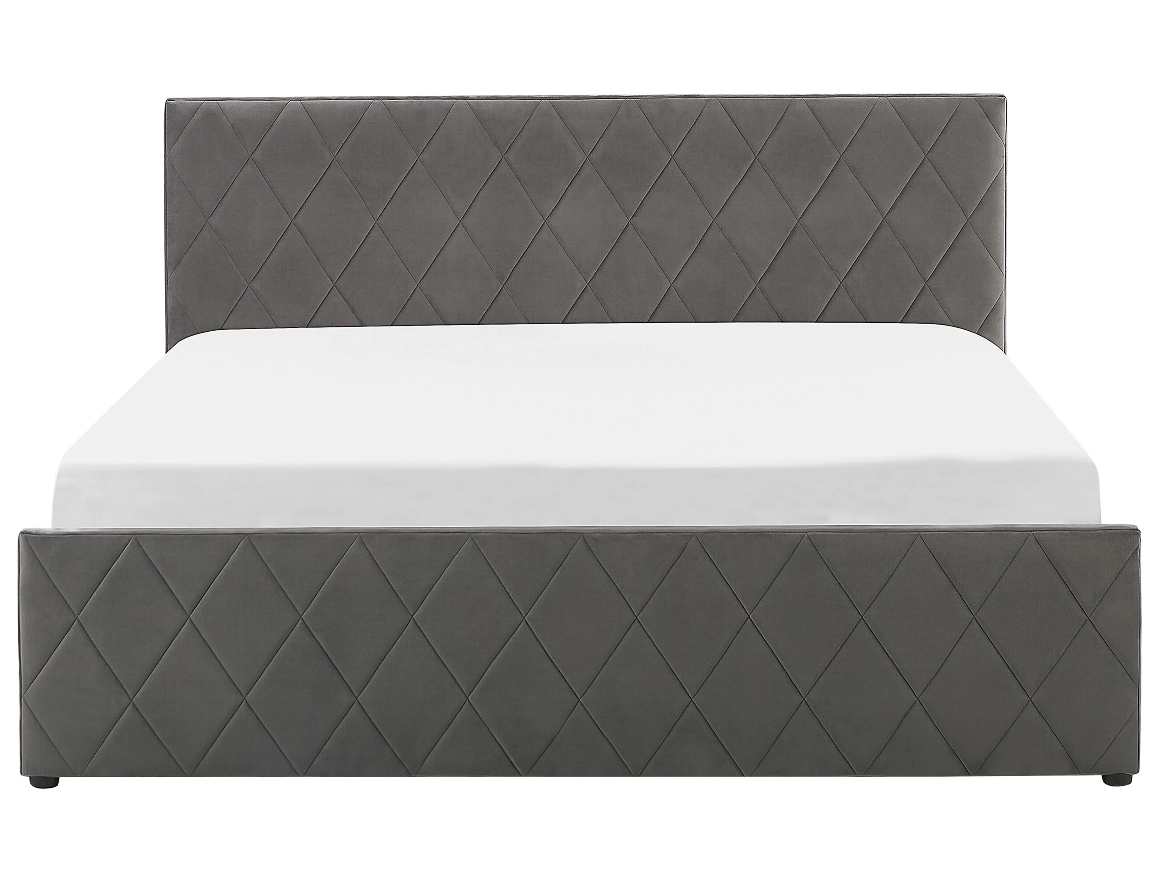 Bed met opbergruimte Fluweel ROCHEFORT 180 x 200 cm Grijs