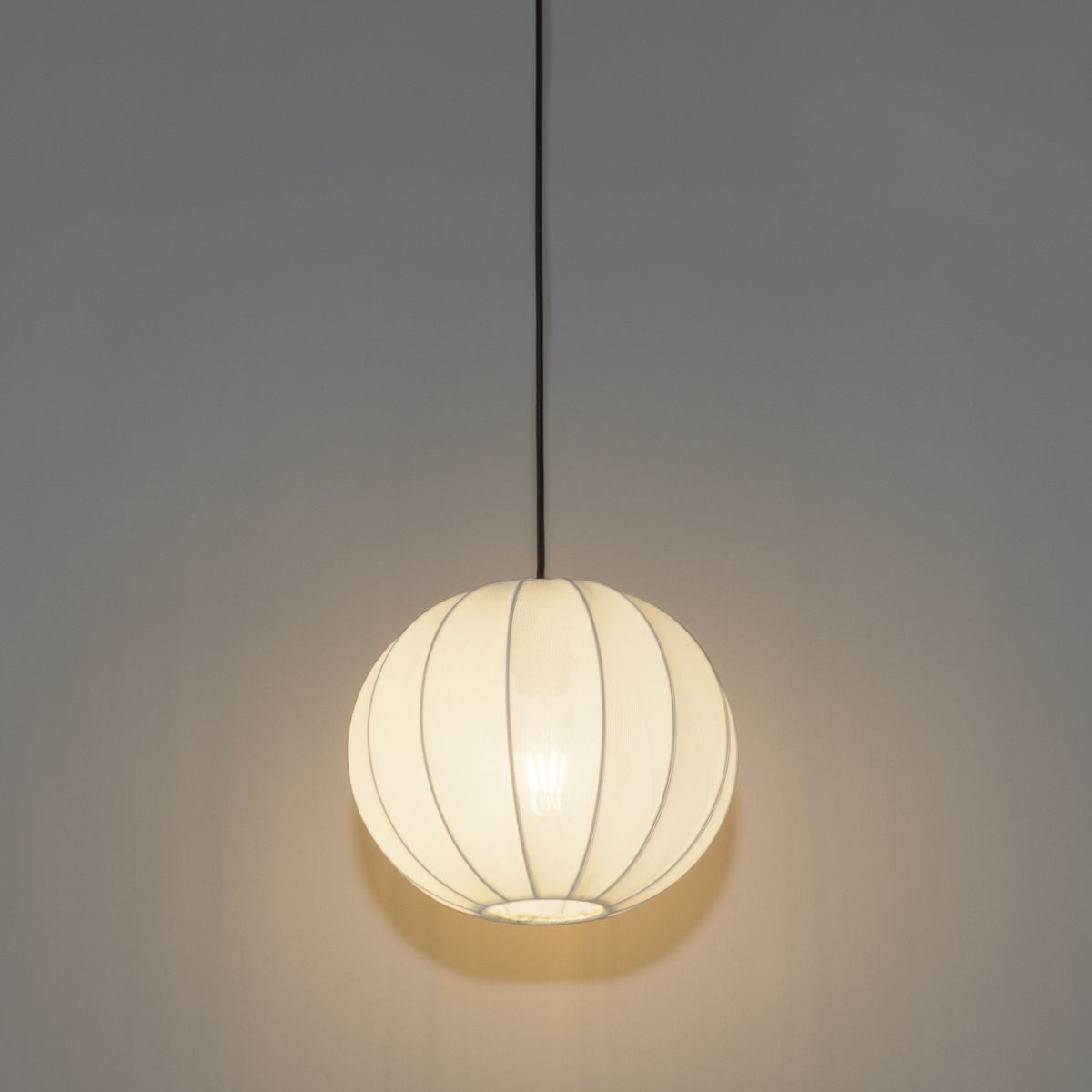 Japandi hanglamp wit zijden 30cm - Plu