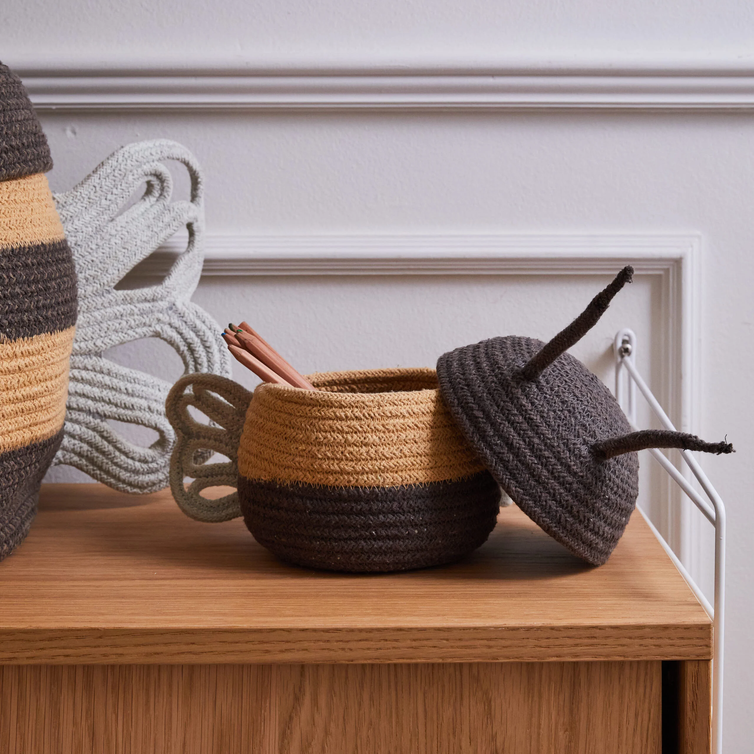 BÉBÉ ABEILLE - Panier en coton | Beige