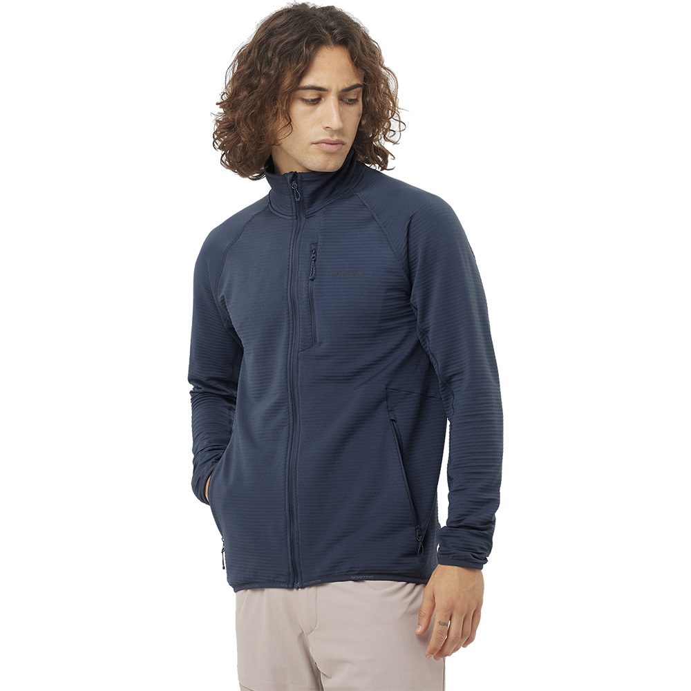 Salomon Essential Lightwarm Midlayerjacke Herren blue nights