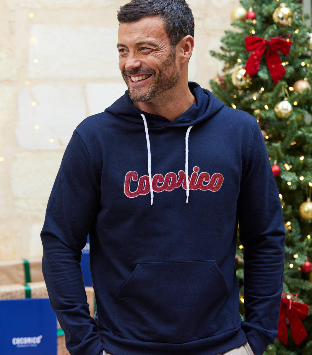 Sweat à capuche Homme Marine - La Bouclette