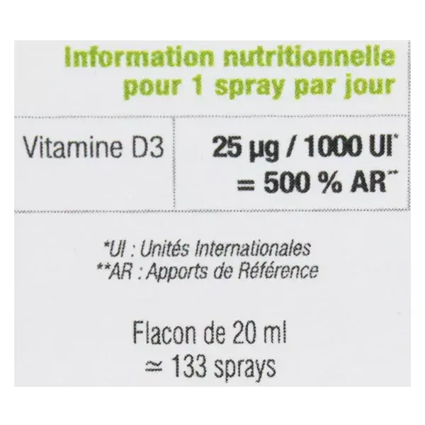 D.Plantes Vitamina D3 1000UI Spray à base de plantas 20ml