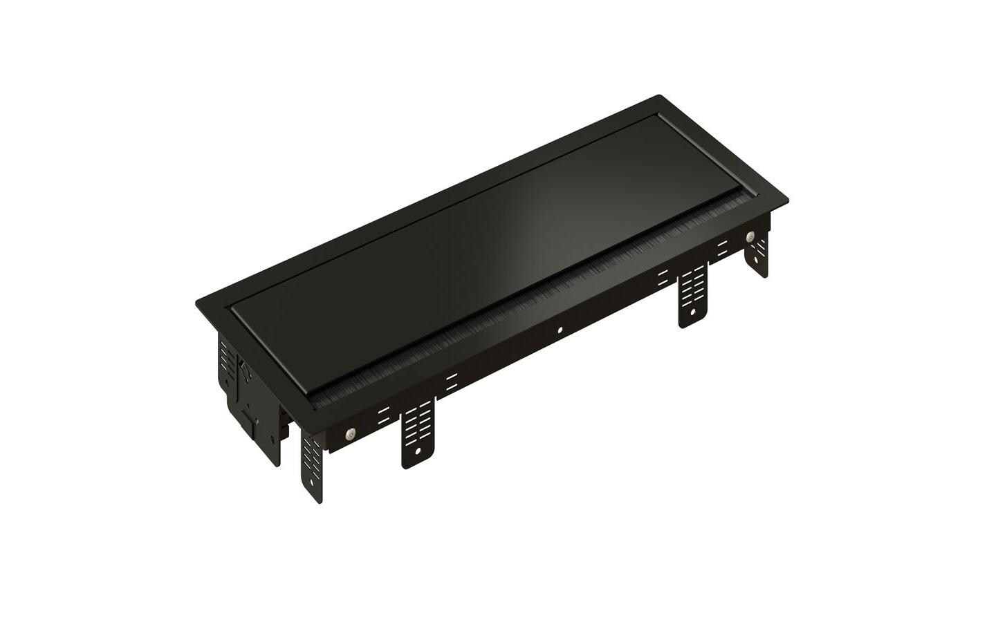 Einbaurahmen BOX L 6-Fach, Schwarz<br>Einbaurahmen für diskrete Strom- und Multimediaanschlüsse
