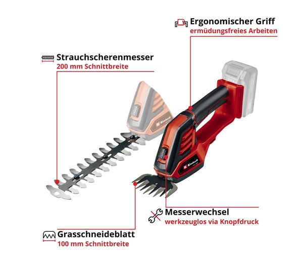 Einhell Akku Gras- und Strauchschere GE-CG