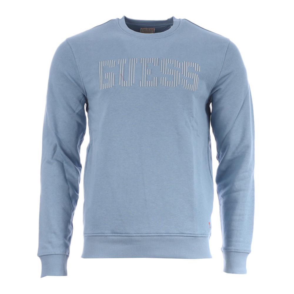 Guess Sweat Bleu Homme Guess Beau Cn Fleece
