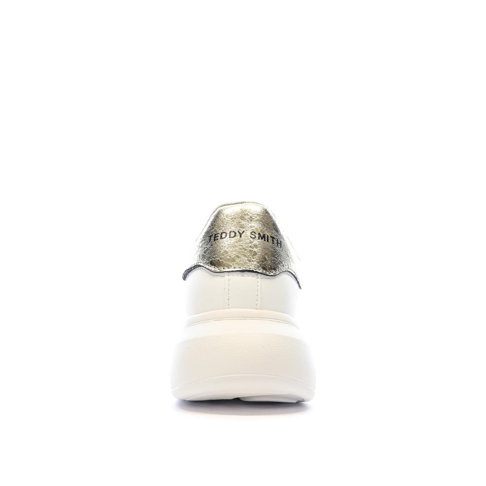 Teddy Smith Baskets Blanc/Or Femme Teddy Smith Gold Ladies