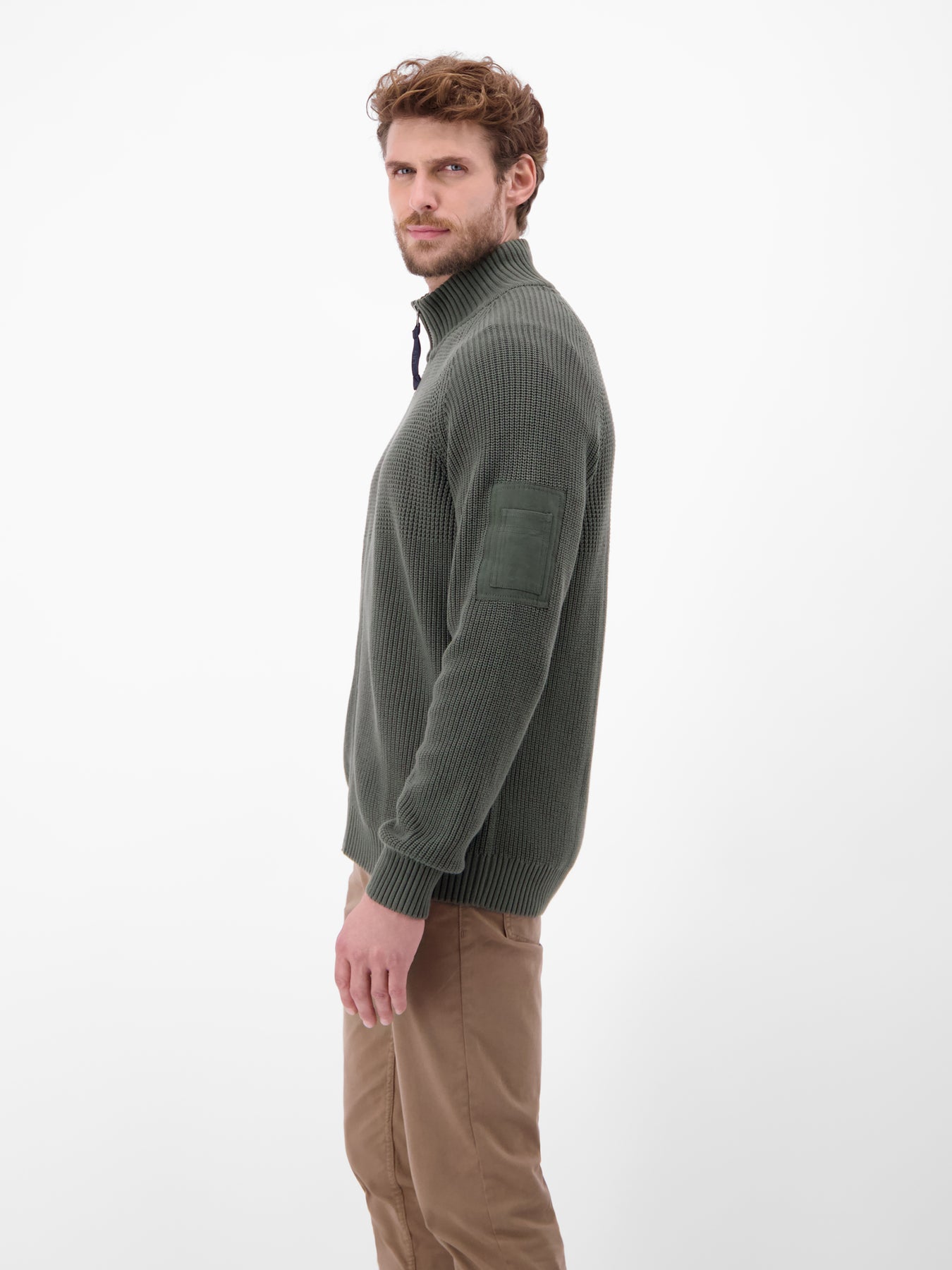 Herren Strickjacke, grob gerippt