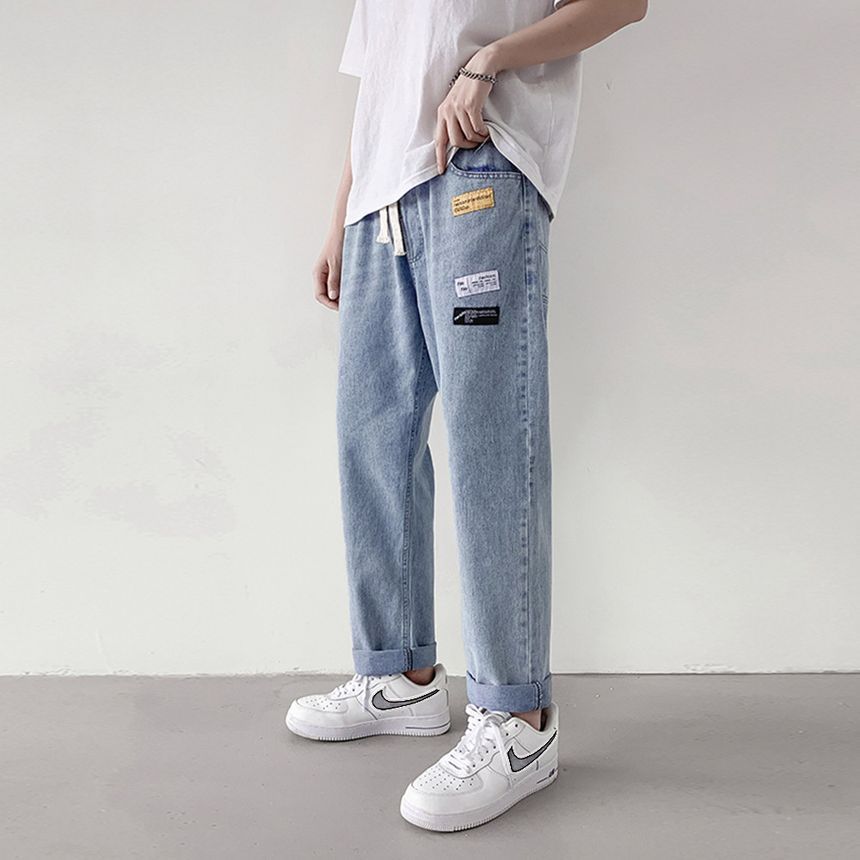 Wewewow - Mid Rise Washed Wide Leg Jeans