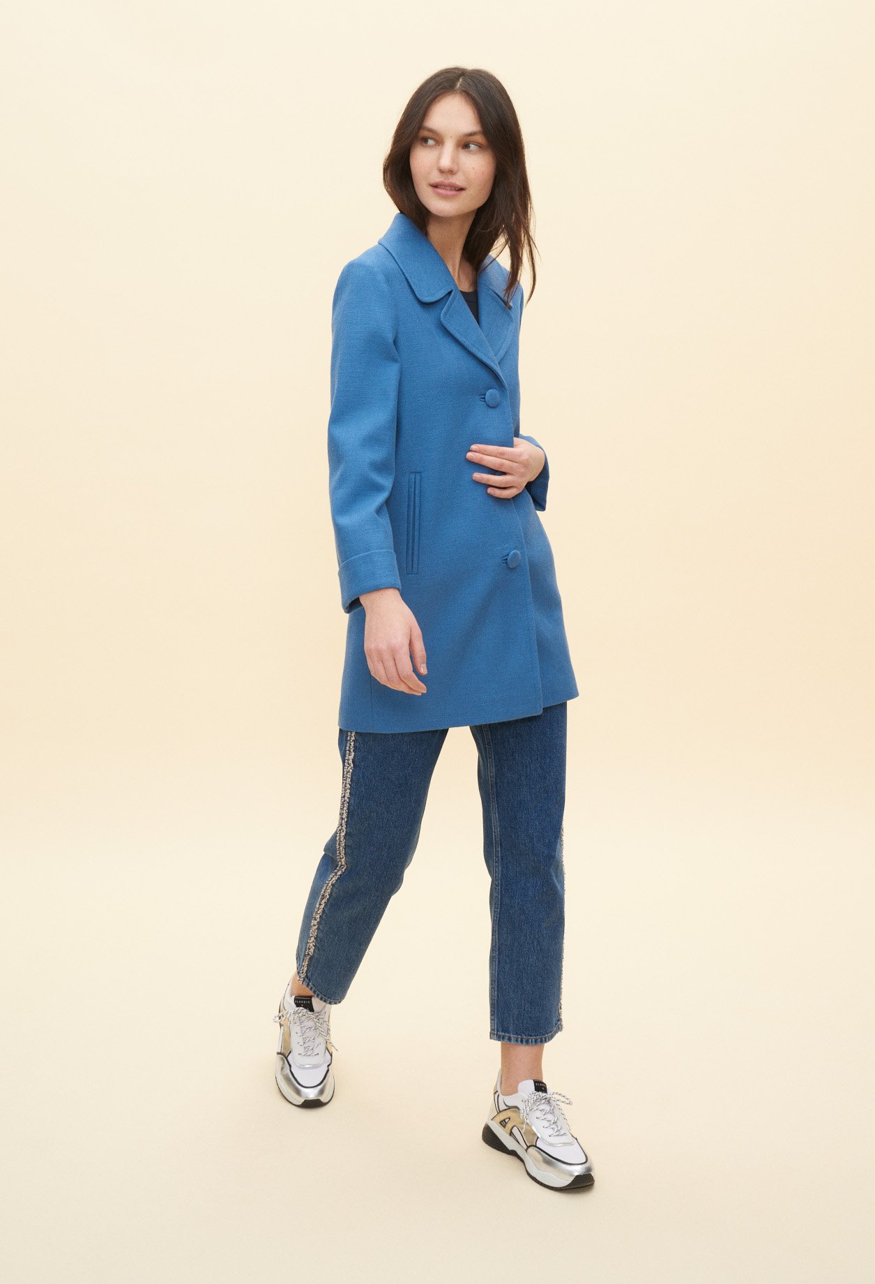 Manteau mi-long en coton