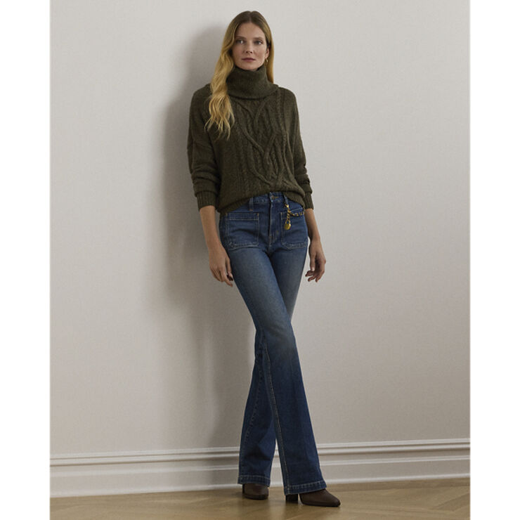 Lauren Ralph Lauren CROFTER ECO-LS SWEATER Botanic green donegal