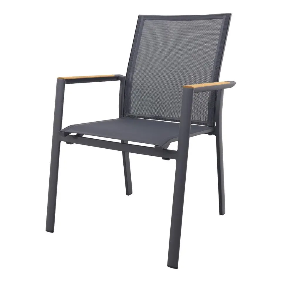 Atmos stapelbare tuinstoel - Antraciet/Teak