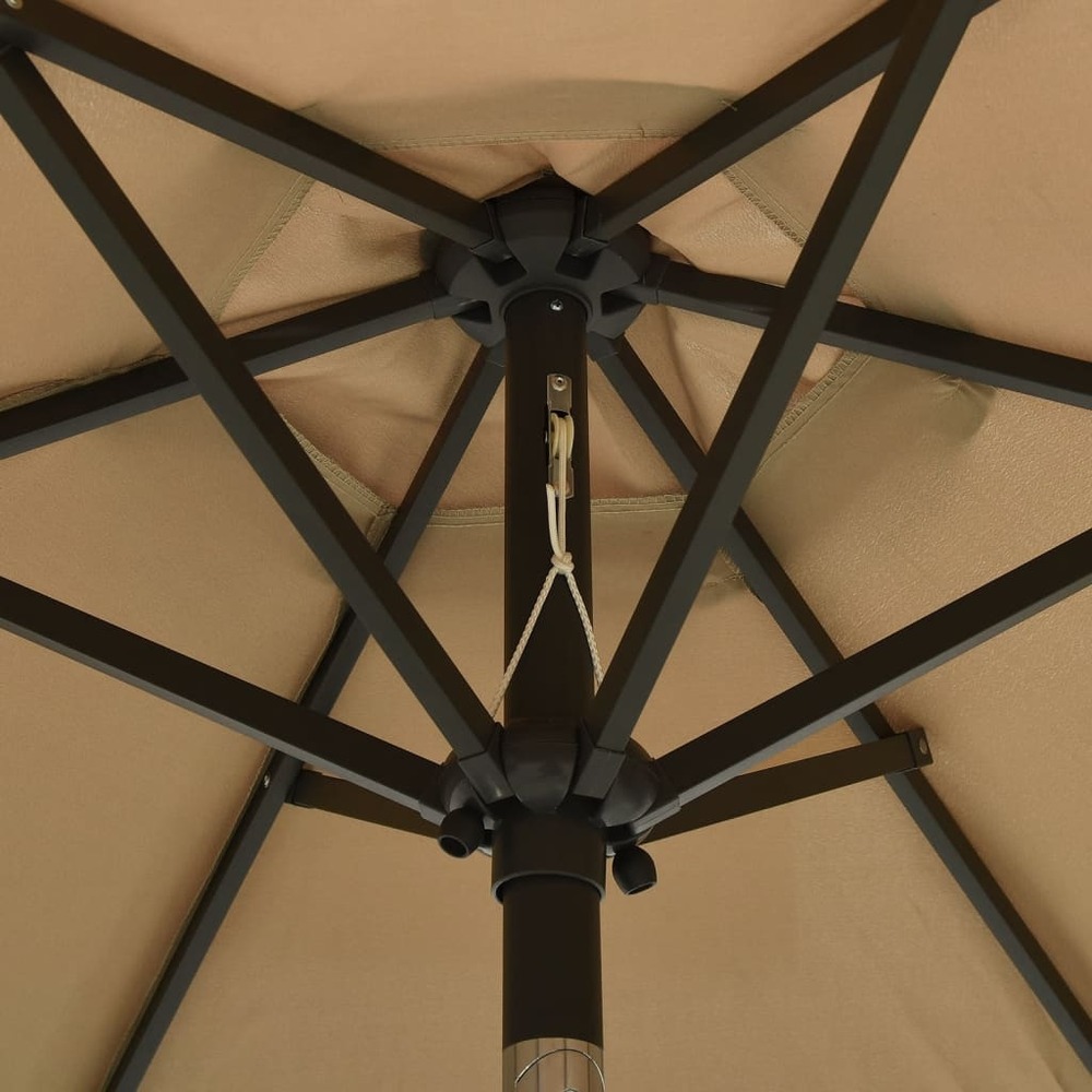 Parasol avec lumières led 200 x 211 cm aluminium taupe