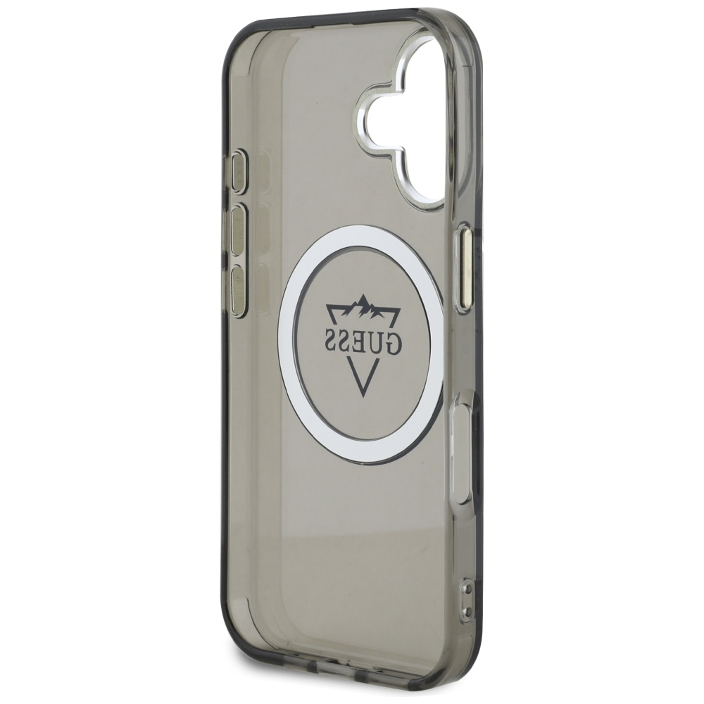 iPhone 16 MagSafe Hardcase Hülle IML Metal Mountain (GUHMP16SHFGTMSLSK) - Schwarz / Transparent