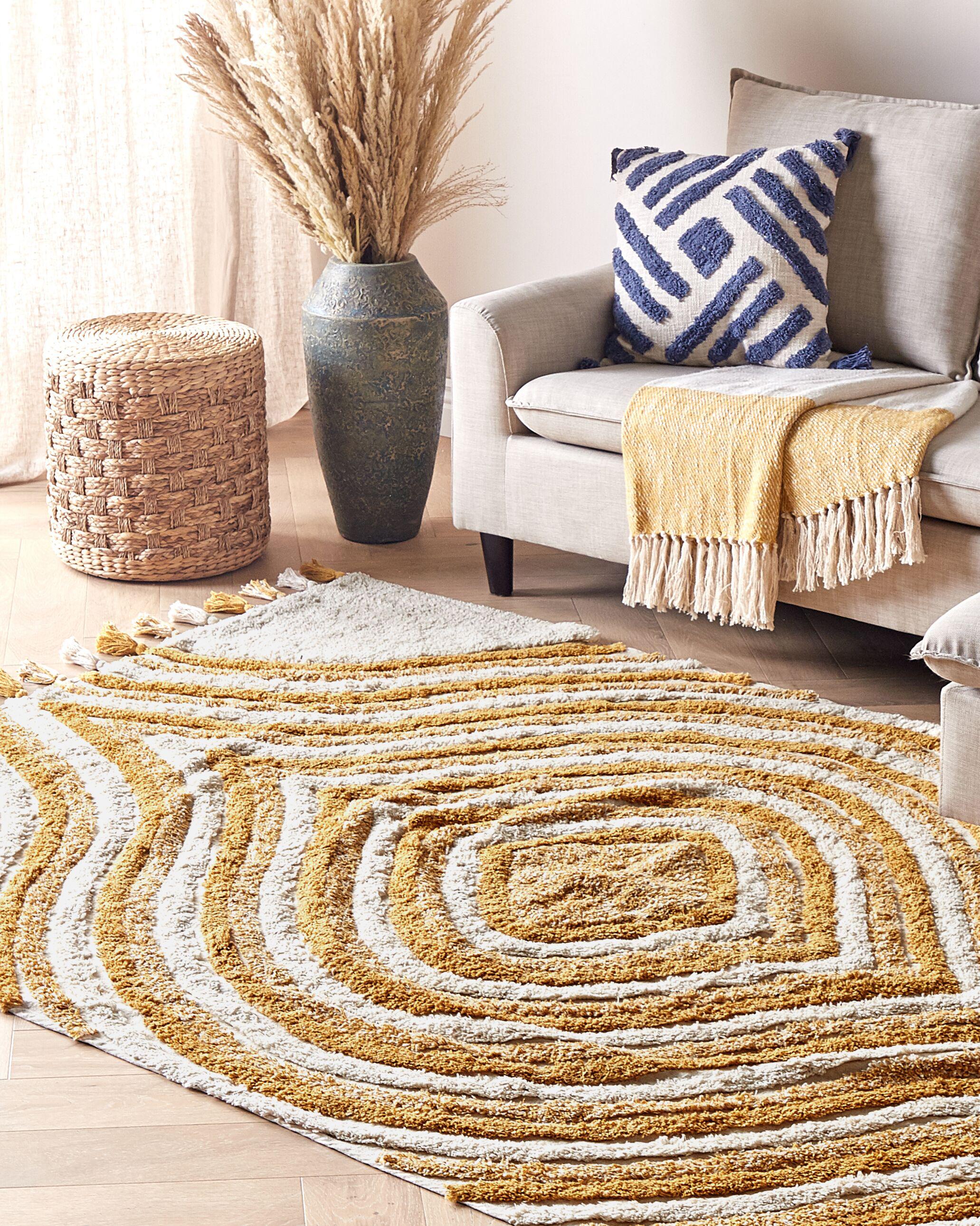 Vloerkleed BINGOL Geel 160 x 230 cm Katoen