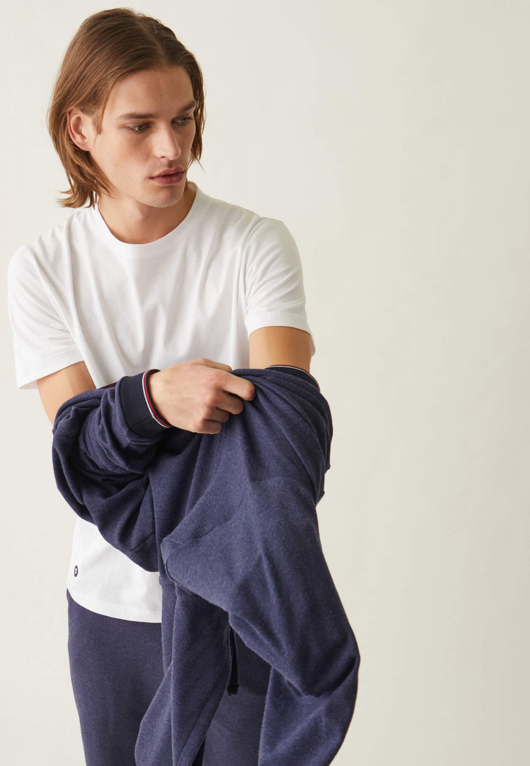 T-shirt col rond en coton-Jean Blanc