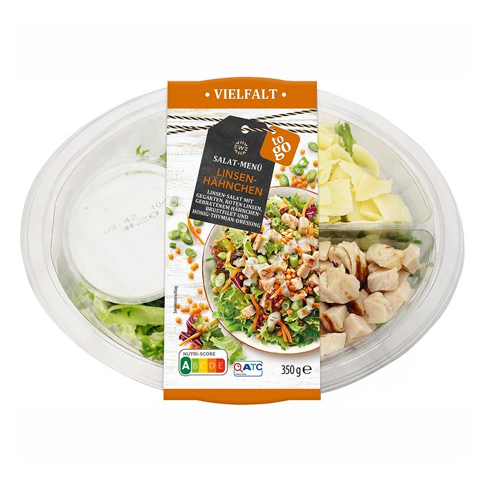 WONNEMEYER Salat-Menü Vielfalt 350 g, Linsen mit Hähnchen
