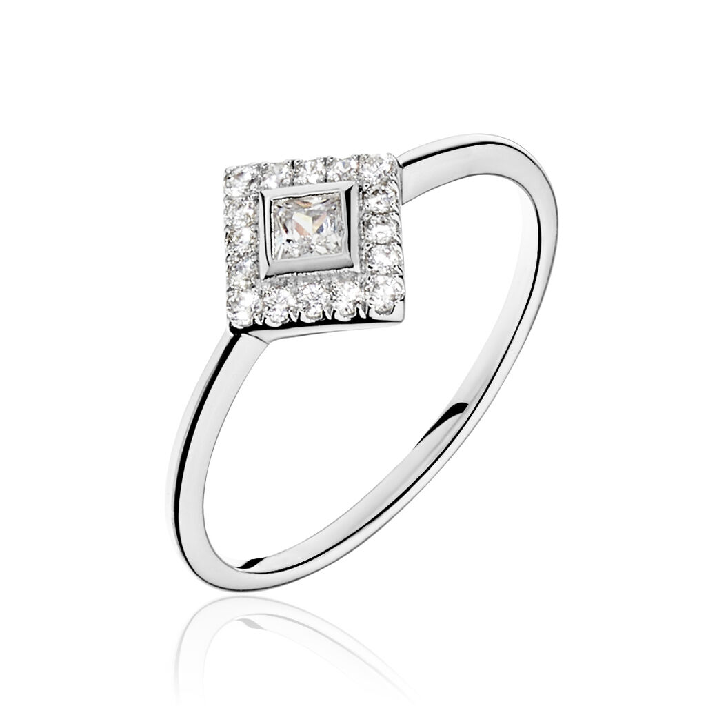 Bague Amane Argent Blanc Oxyde De Zirconium