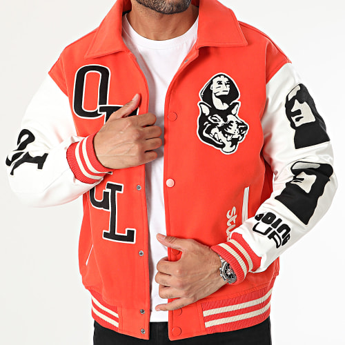 Veste Teddy Orange Blanc