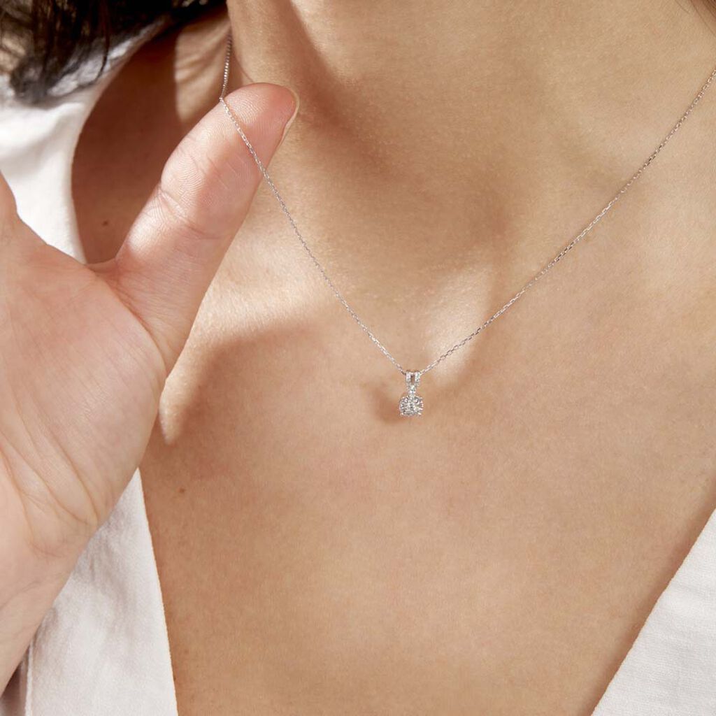 Collier Orphee Or Blanc Diamant