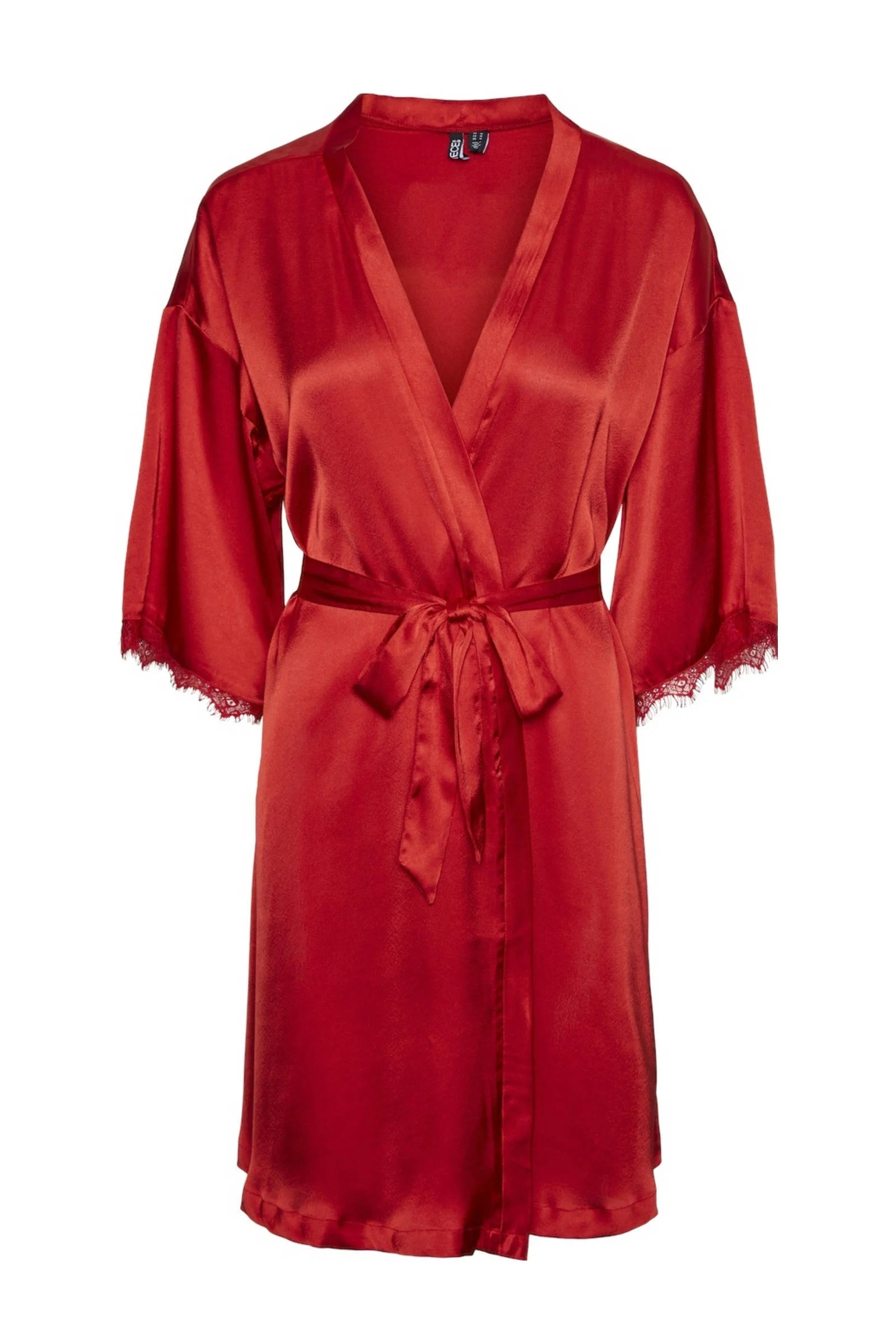 PIECES satijnen kimono PCANOVI rood