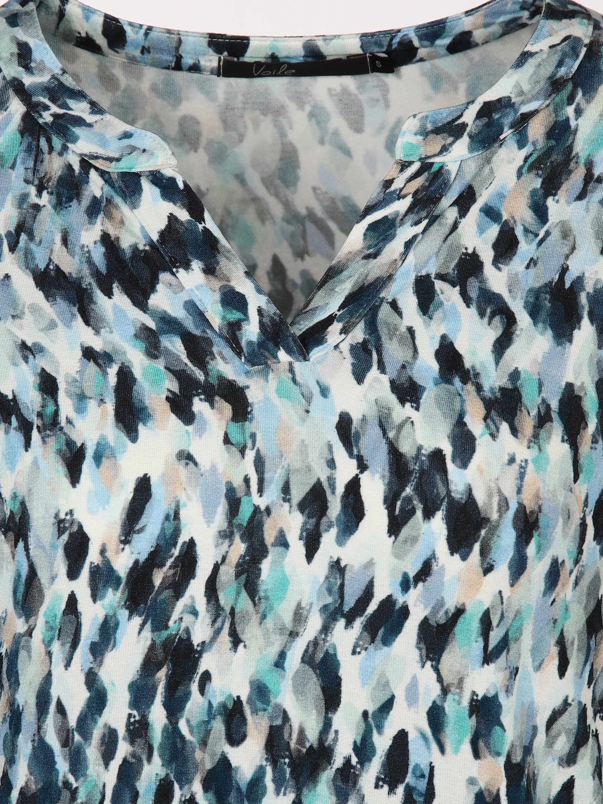 Damen Shirt mit Alloverprint und 3/4 Ärmel