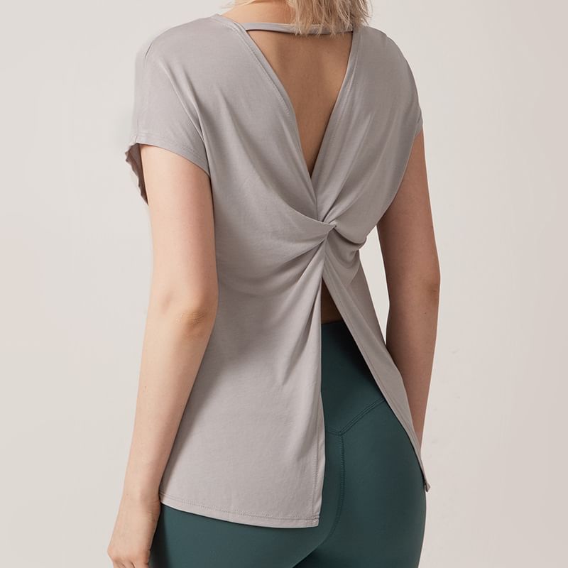 femmal - Sporttop met korte mouwen en effen twist