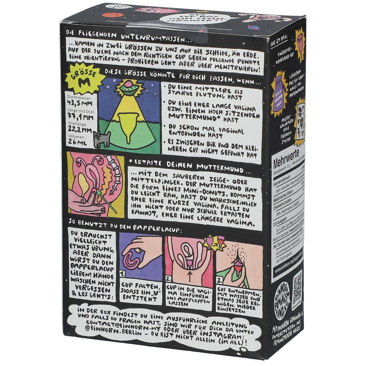 einhorn PAPPERLACUP Menstruations-Tasse groß