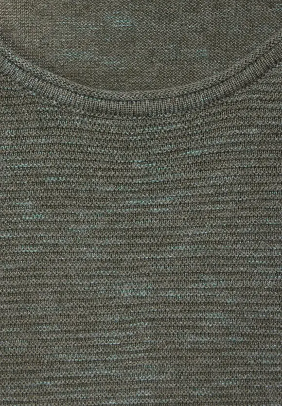 Struktur Pullover - Heather strong khaki melange