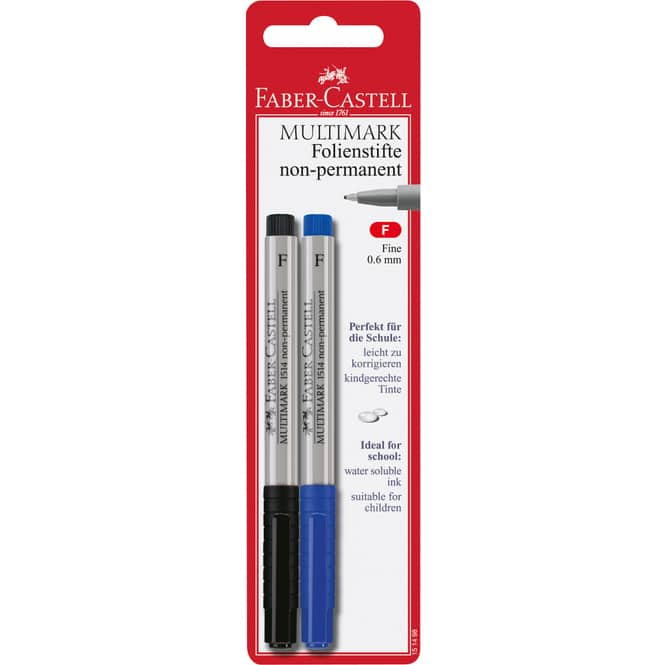 2 Folienstifte Multimark - non-permanent -fein - schwarz/blau