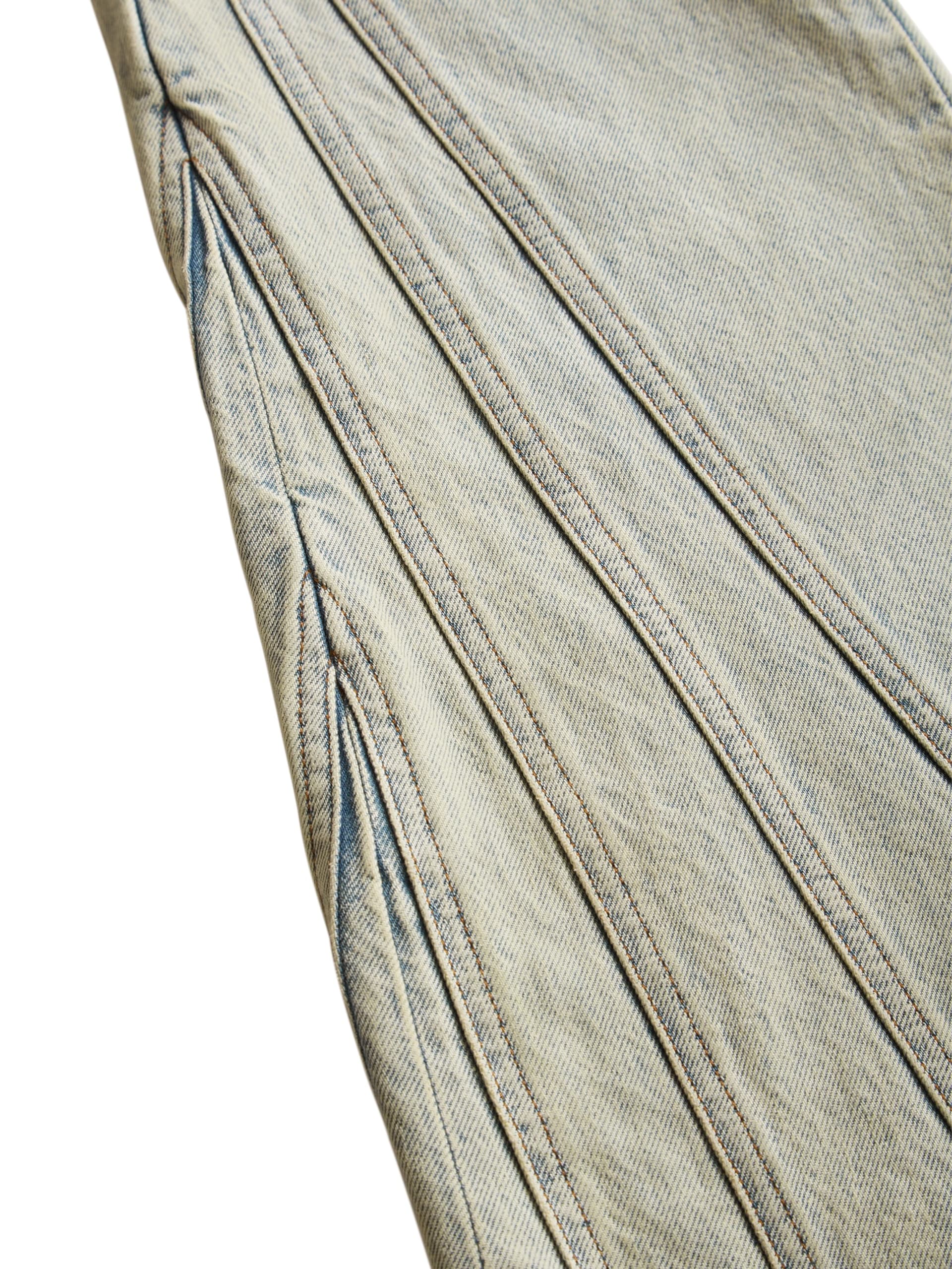 calças flare de jeans com painéis