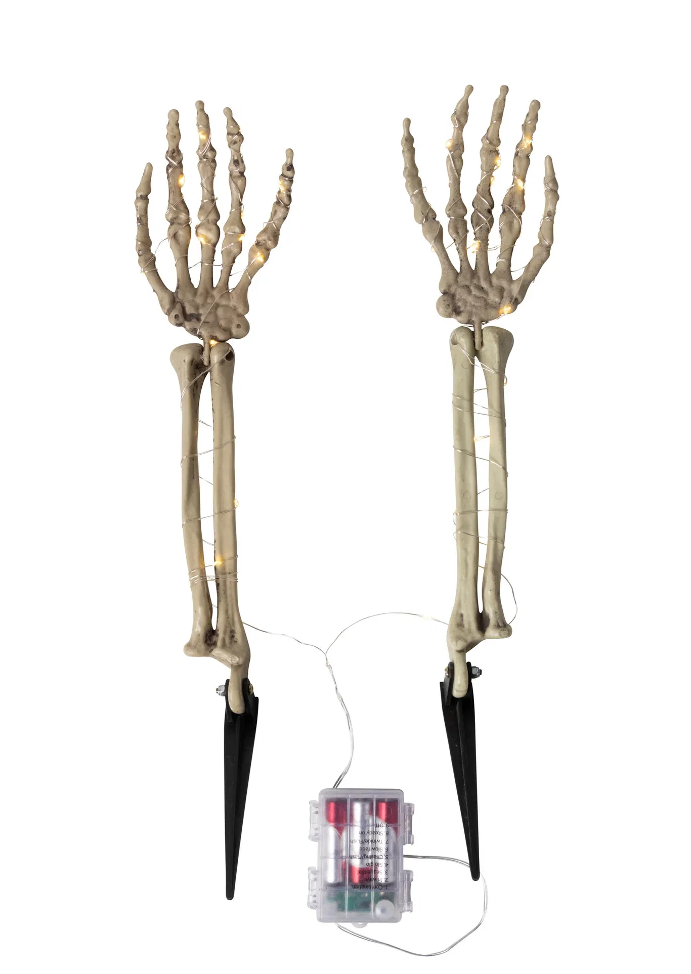 Halloweenpynt Skjeletthender med LED-lys Lengde 47 cm