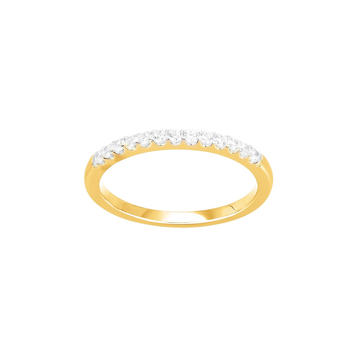 Alliance en Plaqué Or avec oxyde de zirconium blanc