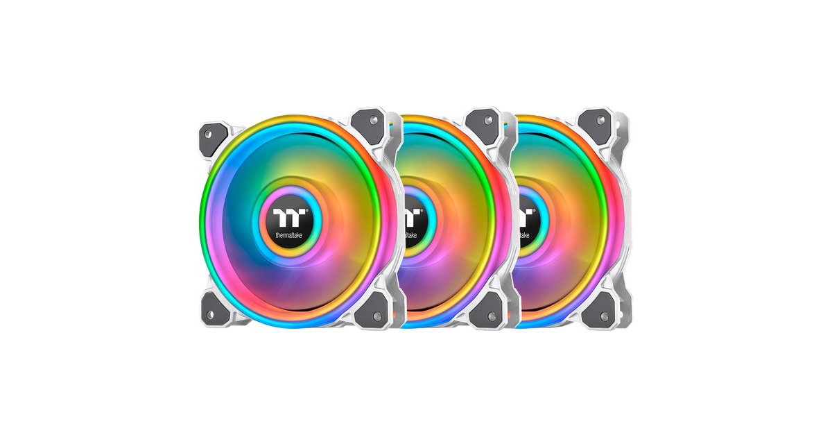 ThermaltakeRiing Quad 14 RGB Radiator Fan TT Premium Edition 3 Pack case fans  (Wit, 3 stuks, 140 x 140 x 25 mm, 3 stuks, Incl. controller)