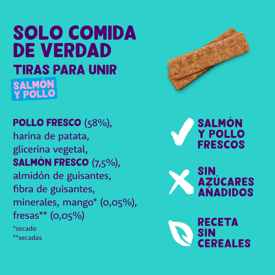 Tiras de salmão e frango Edgard & Cooper para cães