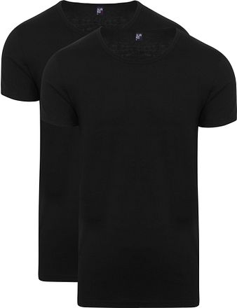 Alan Red Brede Ronde Hals James (2Pack) Zwart 6660/2P/99 James T-shirt Black