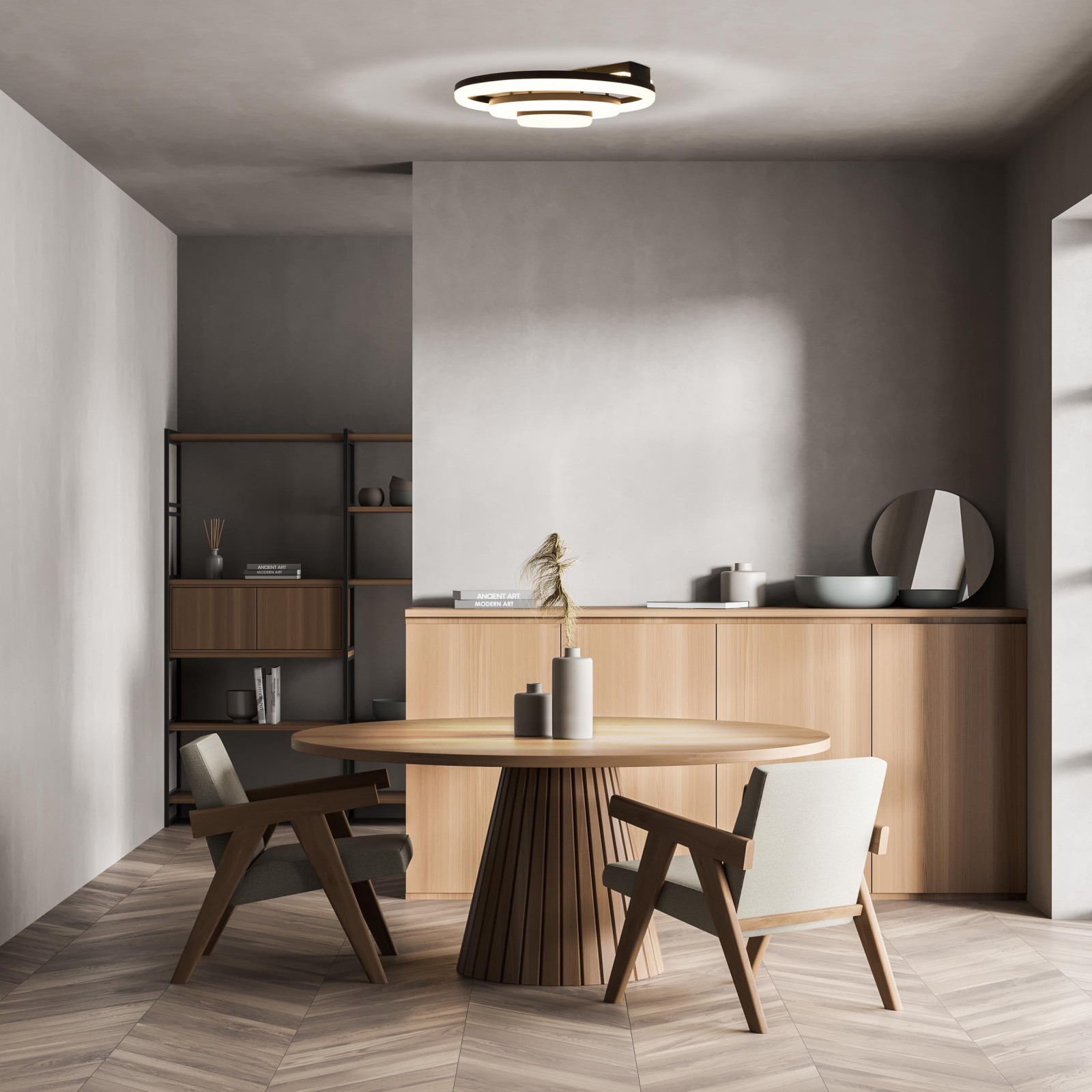 LED-Deckenleuchte CIRCULO - schwarz - dimmbar