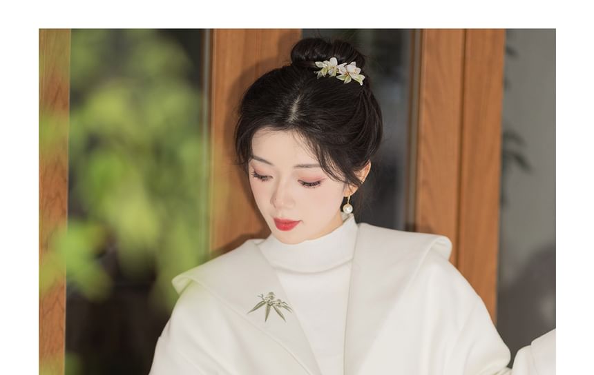 Keiko Girl - Traditioneel Chinees topje met lange mouwen / Maxi-rok met hoge taille / Sjaal / Jas / Set