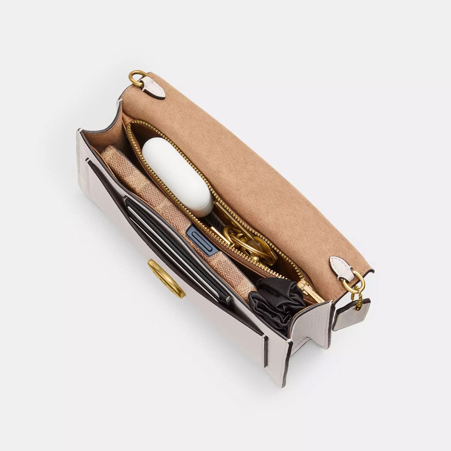 Coach Tabby Chain Clutch chalk