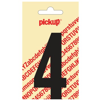 Pickup plakcijfer 4 zwart mat 90 mm