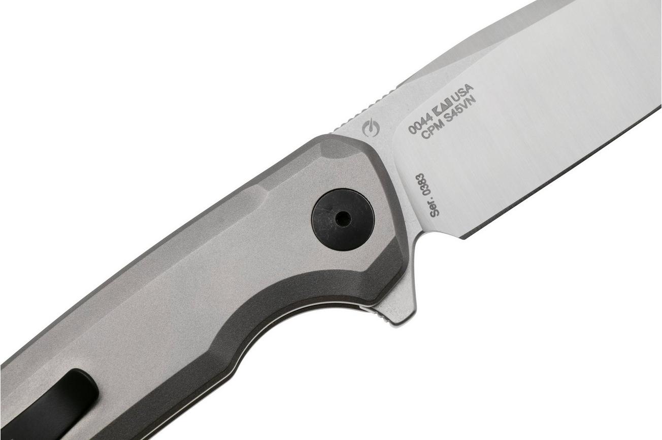 Zero Tolerance 0044 Button Lock CPM S45VN, Titanium, zakmes