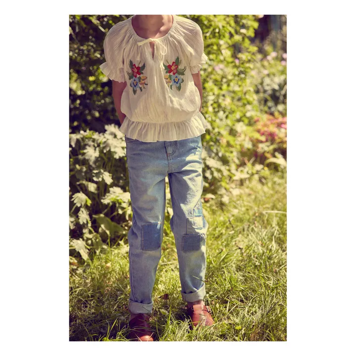 Wander & Wonder Jean Patchwork Coton Bio | Bleu