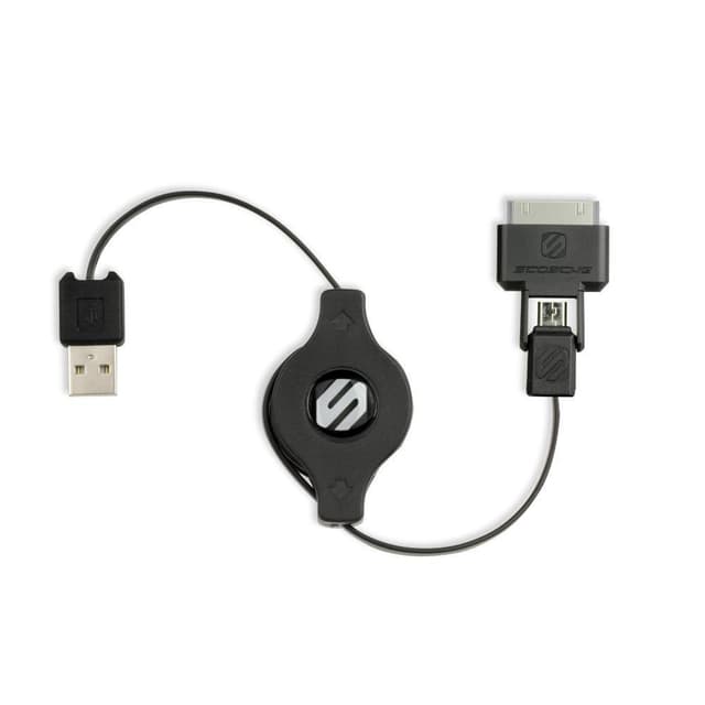 Sleeksync dobbelt ladekabel Micro 30 pin til USB-A 93 cm