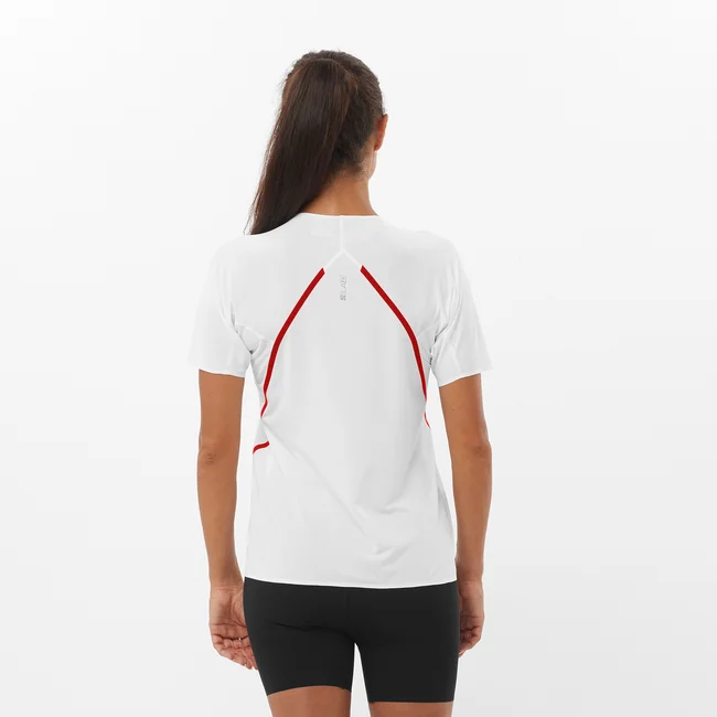 S/LAB SPEED  T-shirt à manches courtes pour femme WHITE/DEEPBLACK