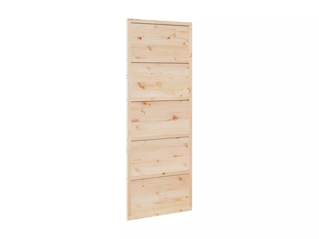 Porte de grange 80x208 cm bois massif de pin