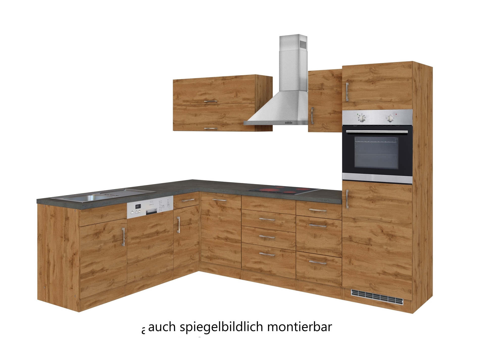 Winkelzeile ODENSE Wotan-Eiche Dekor ca. B 210x270xH200xT60 cm