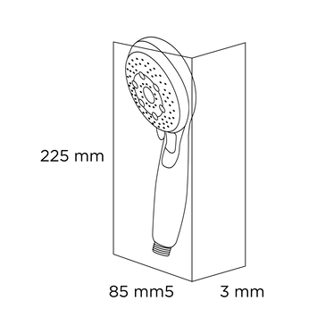 Tiger douchekop Splash Eco Malaga handdouche waterbesparend 5 standen ø 8 cm chroom