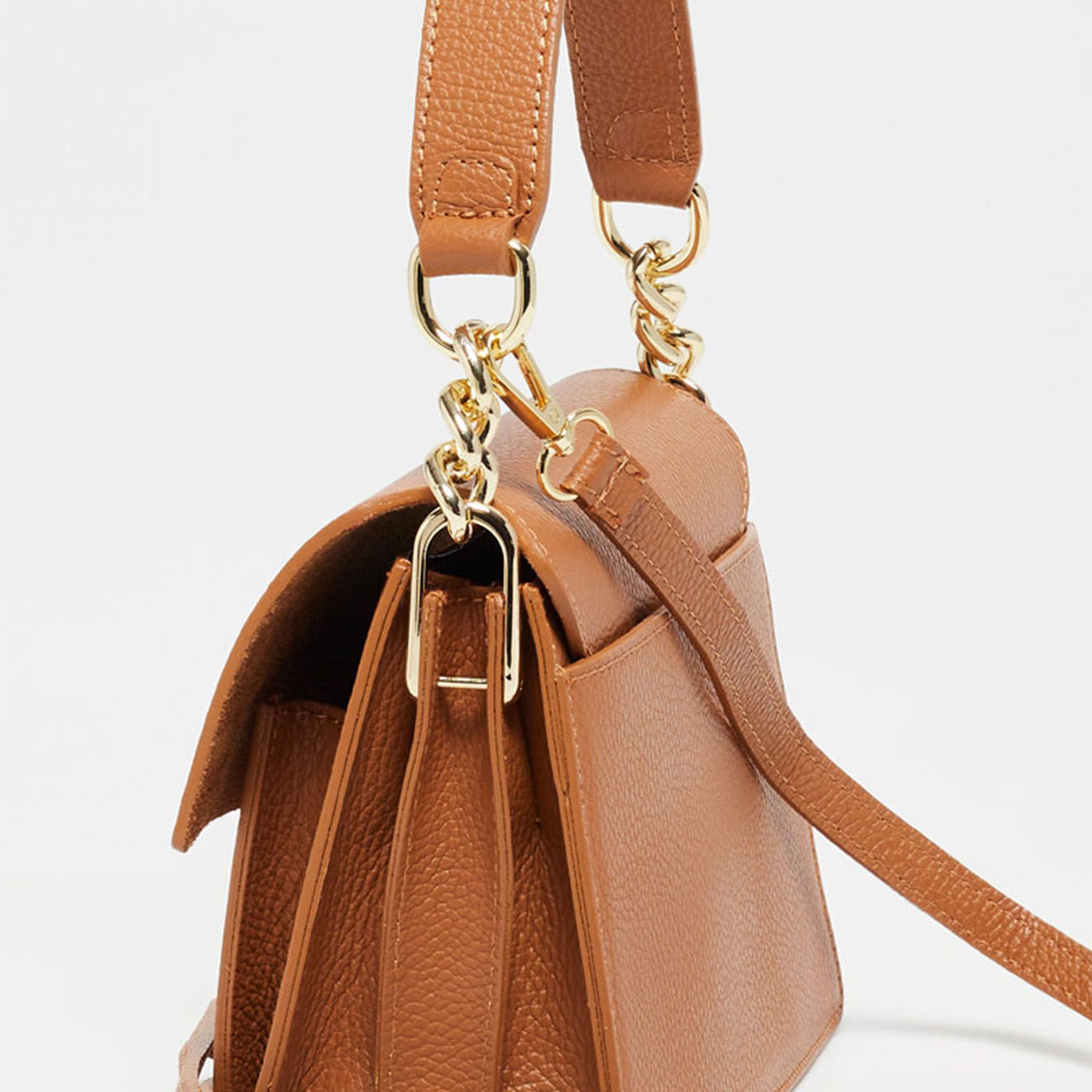 Christian Laurier Sac bandoulière en Cuir Adriana camel - 21.5x16x10 cm