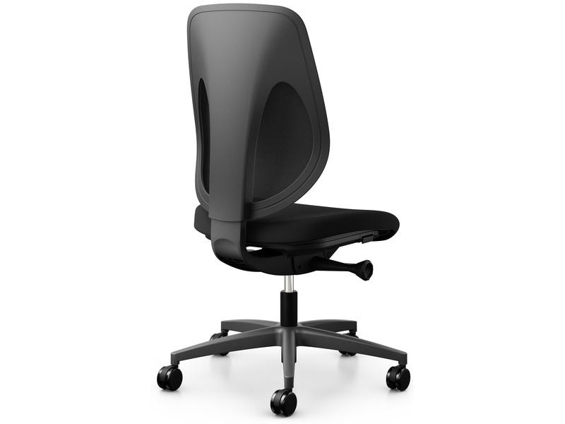 Giroflex Bürostuhl 353 mit Netzrücken, ohne Armlehnen, Schw Arbeitsstuhl mit Rücken- und Sitztiefenverstellung