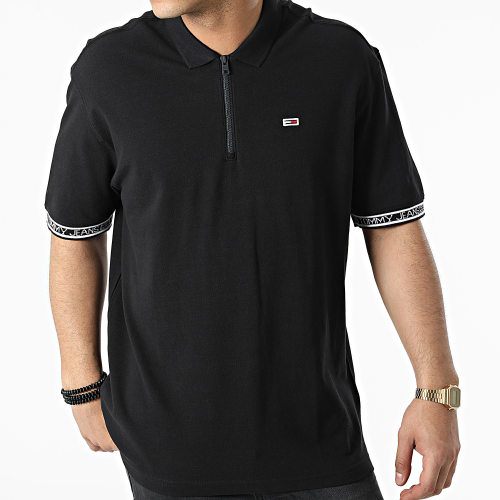 Polo Manches Courtes A Bandes New Casual Tape 2961 Noir